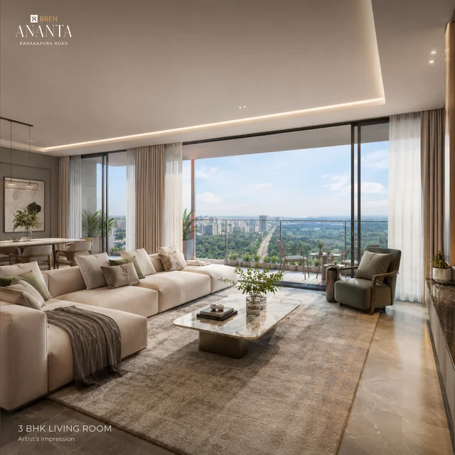 Bren Ananta 3 BHK living room interior - premium finishing