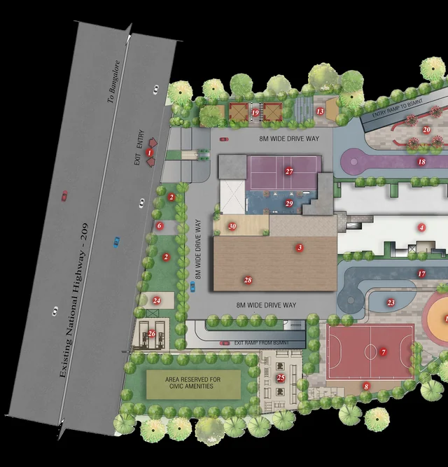 Bren Ananta master plan site layout with two towers and Club Nirvana amenity block